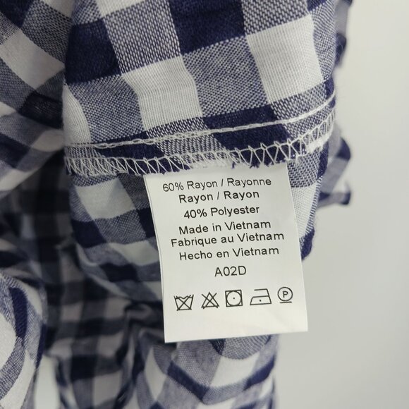 Anthropologie 11.1.TYLHO Navy White Gingham Midi Dress Small New With Tag - Picture 11 of 15